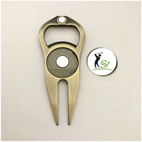 Ouvre-bouteille multifonctionnel Outil de réparation de divot en métal pour club de golf Accessoires de golf Outil de réparation de divot de golf