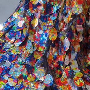 Tissu de maille de paillettes de Lurex Paillette de Style argenté holographique de <span class=keywords><strong>disco</strong></span> pour la tapisserie d'ameublement de maison de vêtement - Product Image 5