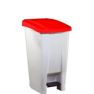Cestino per Rifiuti con Pedale e Coperchio Rosso 60 L Grigio Certificato Biologico - Product Image 1