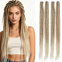FUJIA Vente en gros de dreadlocks ombrées de 24 pouces, cheveux synthétiques pour tresses, extensions de locs au crochet pour femmes noires