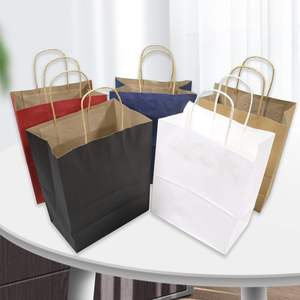 Sacs en papier noir personnalisés de haute qualité, imprimés sur mesure, certifiés écologiques, pour l'emballage de produits de boulangerie et de vêtements - Product Image 4