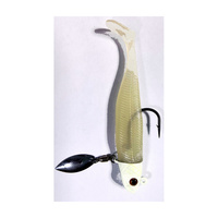 Leurre souple de pêche 105 mm 22 g avec lame rotative dorée et hameçon pour eau salée, pour la pêche au bar, au brochet et en mer