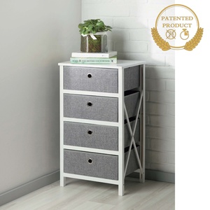 Living Room, Bedroom, Entryway Foldable <strong>Chest</strong> of Drawers Fabric Cabinet <strong>with</strong> 4 Fabric Drawers Fabric Bins <strong>Storage</strong> Tower Dresser - Product Image 6