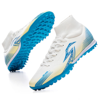 Chaussures de football personnalisées en gros avec logo, crampons en caoutchouc TF, chaussures de soccer durables en PU pour hommes, femmes et enfants, chaussures d'entraînement sur gazon synthétique