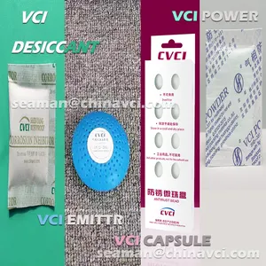 VCI emitor & kapsul VCI, penyerap kelembaban antikarat VCI untuk alat logam dan mobil, bubuk VCI