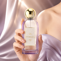 Flacon de parfum de luxe noir mat avec boîte 30ml 50ml 100ml pour marques de créateurs avec fond épais et capuchon doré