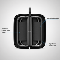 Tabouret pliant de voyage portable en acier au carbone avec poche intégrée pour la pêche, les sorties et les trajets en train
