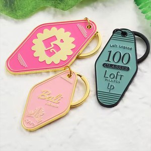 QY <b>Custom</b> Vintage Hotel Style Enamel Metal Keychain Irregular Shape <b>Key</b> <b>Ring</b> Motel <b>Key</b> Pendant Promotion - Product Image 4