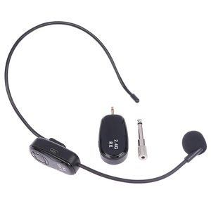 2.4G Microphones sans fil montés sur la tête Transmetteur de casque avec récepteur pour amplificateur de voix Haut-parleur Guide touristique d'enseignement - Product Image 1