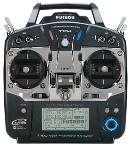 Émetteur Futab 2.4G 10J T10J 10 canaux avec récepteur R3008SB pour avion et hélicoptère RC noir - Product Image 1