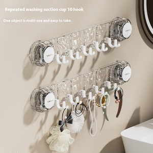 Rotating Wave <strong>Hook</strong> Strong Load-Bearing Capacity No-Drill Plastic Suction Cup Bathroom Toilet Door Back Wall Adhesive <strong>Hook</strong> <strong>Tool</strong> - Product Image 1