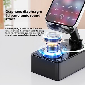 3'ü 1 Arada Çok Fonksiyonlu Telefon Standı Hoparlör Powerbank 360 Derece Dönebilen Ayarlanabilir Tutucu iPhone Android için Canlı Yayın - Product Image 4