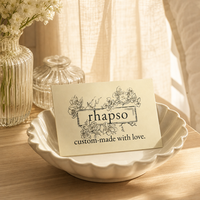 Carte de marque personnalisée imprimée avec motif floral vintage pour emballages de boutiques et boîtes cadeaux de détail
