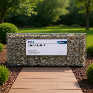 Muro de gaviones de acero galvanizado PBC 236.2x11.8x78.7 con cubiertas para paisajismo - Product Image 2