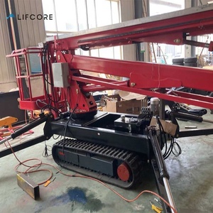 Crawler Teleskopik Elektrik Teleskopik Bisa Ditarik, <span class=keywords><strong>Platform</strong></span> Kerja Udara Karpet Truk Angkat Boom <span class=keywords><strong>Aerial</strong></span> Garpu Derek - Product Image 4
