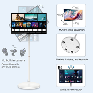 Téléviseur intelligent portable de 32 pouces avec boîtier blanc, rétroéclairage LED et synchronisation audio sans fil, idéal pour la maison - Product Image 3