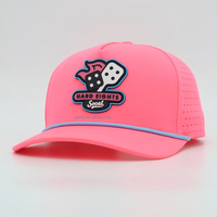 Casquettes de sport personnalisées vente en gros 5 panneaux chapeau Snapback en polyester tissé chapeau de golf personnalisé Oxford à pois et corde de protection solaire été