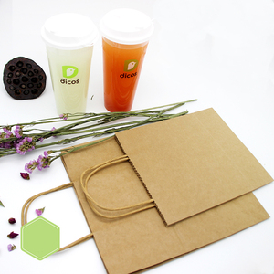 Impreso Emballage Sacchetti <span class=keywords><strong>Carta</strong></span> Boutique Compras Entrega de alimentos Sacar bolsas de papel con asas - Product Image 1