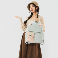 Sac à dos de voyage pour filles, sac d'école avec porte-bouteille externe, sac à dos imperméable pour étudiants, pour l'école et les activités de plein air
