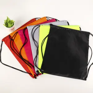 100% Lead free promotional school children drawstring backpack bags nylon polyester drawstring backpack for kids