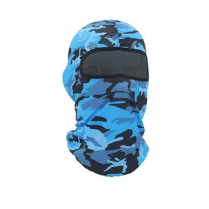 Oem Populaire Hete Verkoop Acryl Unisex Kleurrijke Blauwe Full Face Ski Masker Custom Jacquard Camo Ontwerp Cagoule Bivakmuts