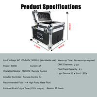 Máquina de Humo de 600W DMX512 con Control Remoto LED RGB a Base de Aceite para Fiestas de DJ/Disco/Club/Bar/KTV