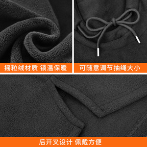 Motorcycle Windproof Face Mask 3 In 1 Warm Riding Headgear Full Face Neck Cover Drawstring Fleece Neck Warmer Hat Unisex - Product Image 3