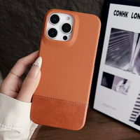 Étui magnétique en cuir tissé CD pour iPhone 17 Pro Max 16 15 14 13 Plus, coque antichoc avec blocs de couleur et chargement magnétique