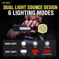 Lampe torche tactique LED USB rechargeable multifonctionnelle avec tête rotative, mise au point réglable et lumière de travail étanche