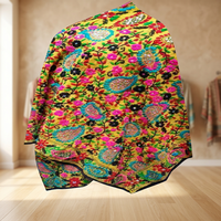 Écharpe châle longue en coton classique élégante de haute qualité pour femme, motif floral, taille personnalisée, KAMARVY, usage quotidien pour adulte