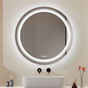 Specchietti da bagno a Led rotondi da 24 pollici con specchio da parete da parete Anti-rana Smart LED per la casa - Product Image 1