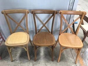 Legno di <span class=keywords><strong>olmo</strong></span> impilabile evento di nozze noleggio festa banchetto pranzo legno X schienale sedia a croce - Product Image 4