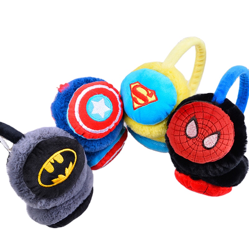 Модные новые плюшевые меховые наушники, модные Мультяшные наушники «Человек-паук» для детей и мальчиков, удобные зимние теплые наушники