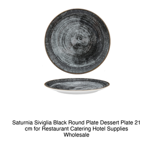Assiette ronde noire Saturnia Siviglia, assiette à dessert, 21 cm, pour la restauration, les hôtels, les fournitures en gros - Product Image 2