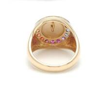 Hailer Jewelry Bague simple pour homme en argent sterling 925 avec saphir coloré cultivé en laboratoire de 2mm avec lettre arc-en-ciel Moissanite