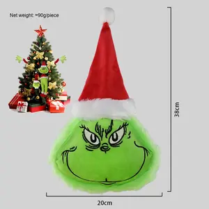 Juguete de peluche de Navidad lindo pequeño monstruo verde mascarada regalo ornamento estatuilla juguete colgante decoraciones de Navidad - Product Image 6