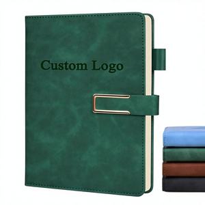 Carnet de notes professionnel A5 personnalisable en cuir PU, couverture rigide, 100 feuilles, fermeture magnétique, pages intérieures personnalisées avec marque, 4 couleurs - Product Image 1