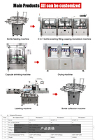 Gobelet entièrement automatique vin rouge vodka liqueur jus boisson Machine à sceller les bouteilles en verre lavage remplissage bouchage ligne de production