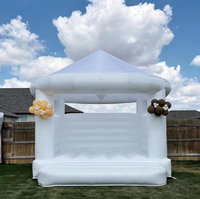 Enfants adultes sautant château 13x13 videur gonflable maison de rebond commerciale blanc avec toit