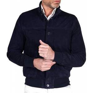 Blouson bomber décontracté pour homme en daim léger avec fermeture à boutons et col montant, idéal pour l'automne - Product Image 2