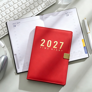 Agenda 2027 <span class=keywords><strong>en</strong></span> cuir PU de qualité supérieure avec boucle métallique audacieuse, surpiqûres contrastées et carnet de planification d'affaires haute capacité - Product Image 4