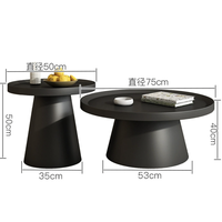 Table basse chic style crème, table d'appoint minimaliste en fer, ensemble de tables à thé pour salon B&B