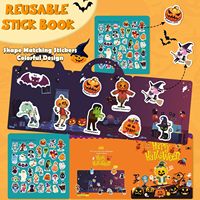 Livres d'autocollants réutilisables personnalisés pour Halloween livre d'activités pour enfants éducation préscolaire apprentissage jouets de voyage faveur de fête d'Halloween