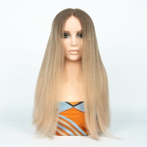 Peluca de Cabello Humano Judío con Frente de Encaje Color Rubio Miel - Product Image 2