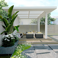 Pergola moderne en aluminium imperméable avec toit à lames motorisées, éclairage LED, gazebo extérieur pour jardin, patio, piscine