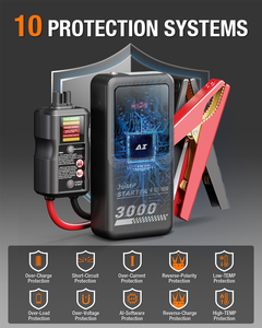 12V Ultra Portable 1700A Car Jump Starter 8000mAh <strong>Battery</strong> <strong>Booster</strong> LED Smart Clamp Power Bank Function for Emergency Situation - Product Image 6