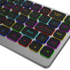 Nuevo Teclado Mini USB de Aluminio con 69 Teclas, Portátil, Inalámbrico, Retroiluminación RGB, Resistente al Agua, Multimedia, Personalizable - Product Image 1