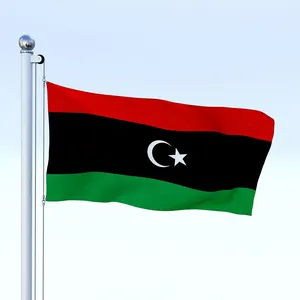 Wholesale Fast Shipping Customized Logo 100% Polyester flags 3x5ft State of Libya All Country Flag