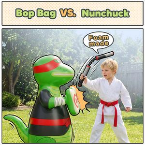 Saco de Boxeo Inflable Divertido para Niños de 49 Pulgadas con Juego de Lanzamiento de Pelotas, Juguete de Entrenamiento para Deportes en Interiores y Exteriores - Product Image 4