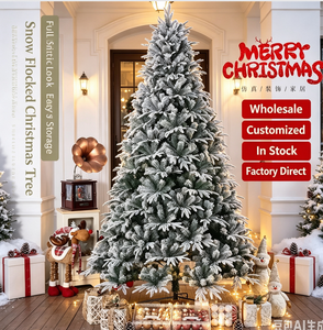 Árbol de Navidad Artificial Flocado con Nieve, Forma Completa, PE Mixto Denso, Decoraciones Navideñas <span class=keywords><strong>para</strong></span> el Hogar y Sala de Estar - Product Image 1